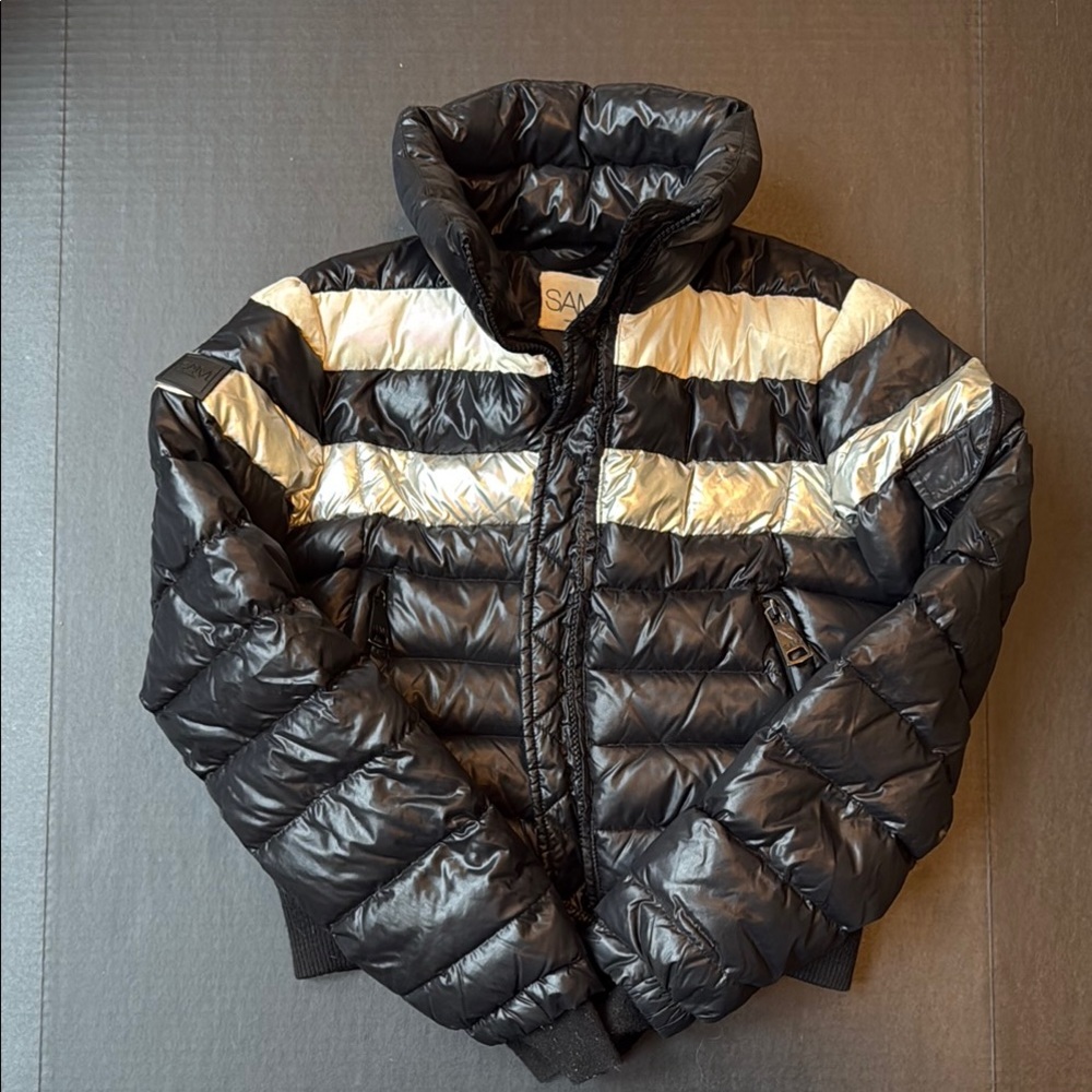 SAM. Black and White Puffer Jacket